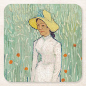 Vincent van Gogh - Mädchen in Weiß Rechteckiger Pappuntersetzer (Vorderseite)