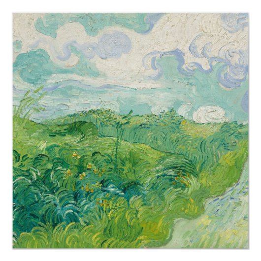 Vincent Van Gogh Malerei Grüne Weizenfelder Poster (Vorderseite)