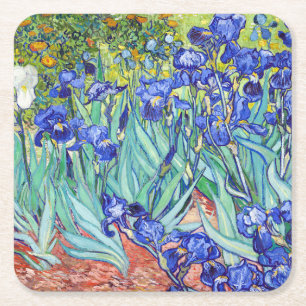Vincent Van Gogh maltet Schwertlilien Rechteckiger Pappuntersetzer