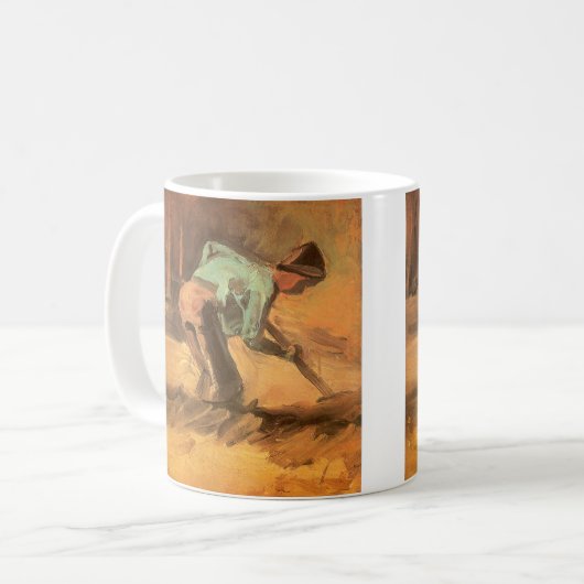 Vincent van Gogh - Man Stooping w Stick or Spade Kaffeetasse (Vorderseite Links)