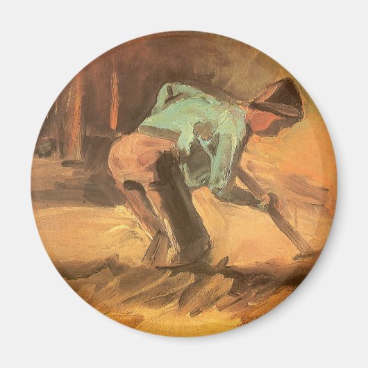 Vincent van Gogh - Man Stooping w Stick or Spade Magnet (Vorne)