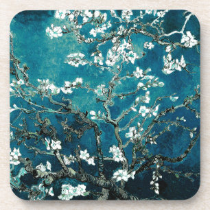 Vincent Van Gogh Mandelblüten Dunkles Türkis Getränkeuntersetzer