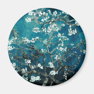 Vincent Van Gogh Mandelblüten Dunkles Türkis Magnet