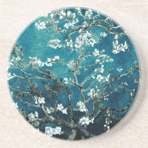Vincent Van Gogh Mandelblüten Dunkles Türkis Untersetzer