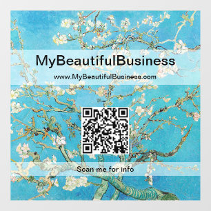 Vincent Van Gogh - Mandelblüten QR Code Fensteraufkleber