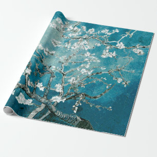 Vincent Van Gogh Mandelblüten Sanftes Teal Geschenkpapier
