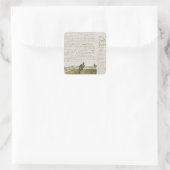 Vincent van Gogh | Mann, der eine Harfe zieht Quadratischer Aufkleber (Tasche)