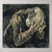 Vincent van Gogh | Mann mit seinem Kopf in den Hän Poster (Vorne)