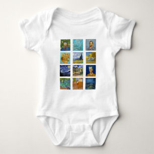 Vincent Van Gogh - Masterpiece Grid Baby Strampler
