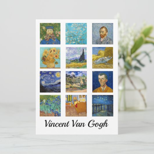 Vincent Van Gogh - Masterpiece Grid Einladung (Stehend Vorderseite)