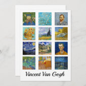 Vincent Van Gogh - Masterpiece Grid Einladung (Vorne/Hinten)
