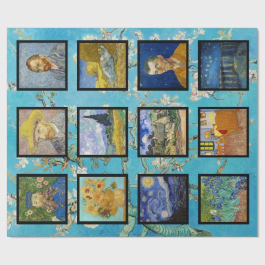 Vincent Van Gogh - Masterpiece Grid Geschenkpapier (Flach)
