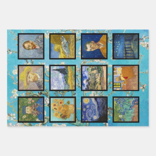 Vincent Van Gogh - Masterpiece Grid Geschenkpapier Set (Vorderseite 3)