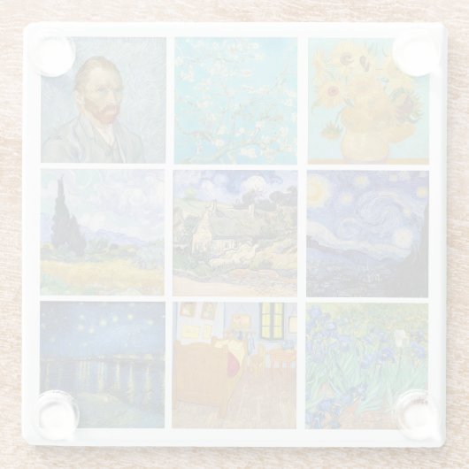 Vincent Van Gogh - Masterpiece Grid Glasuntersetzer (Rückseite)