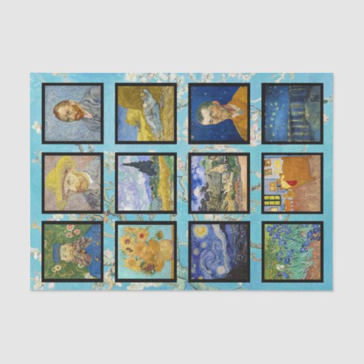 Vincent Van Gogh - Masterpiece Grid Seidenpapier (Vorderseite)