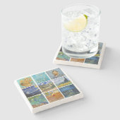 Vincent Van Gogh - Masterpiece Grid Steinuntersetzer (Seitenansicht)