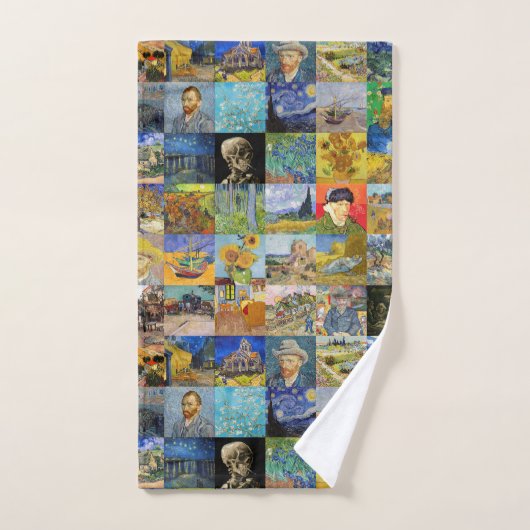 Vincent van Gogh - Meisterwerke Mosaic Patchwork Badhandtuch Set (Handtuch)