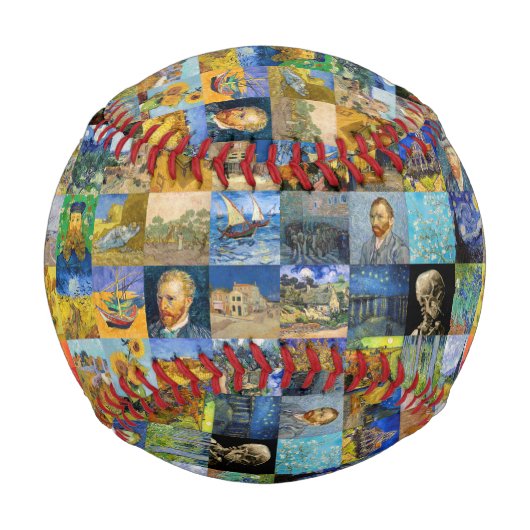 Vincent van Gogh - Meisterwerke Mosaic Patchwork Baseball (Rückseite)