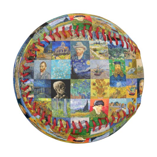 Vincent van Gogh - Meisterwerke Mosaic Patchwork Baseball (Vorderseite Links)