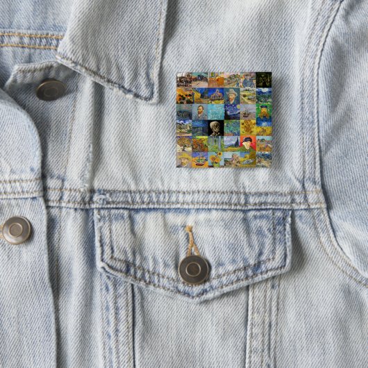Vincent van Gogh - Meisterwerke Mosaic Patchwork Button (Beispiel)