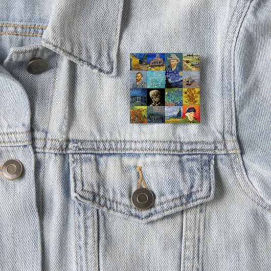Vincent van Gogh - Meisterwerke Mosaic Patchwork Button (Beispiel)