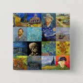 Vincent van Gogh - Meisterwerke Mosaic Patchwork Button (Vorderseite)