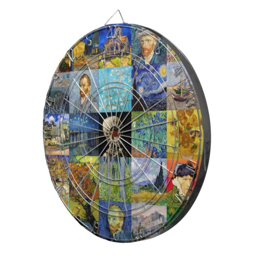 Vincent van Gogh - Meisterwerke Mosaic Patchwork Dartscheibe (Vorderseite rechts)