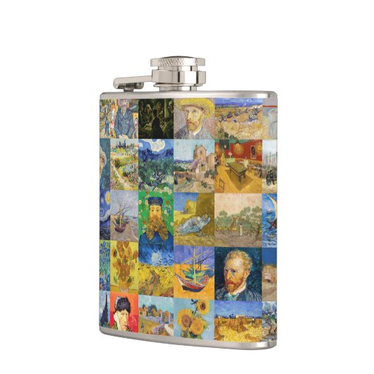 Vincent van Gogh - Meisterwerke Mosaic Patchwork Flachmann (Links)