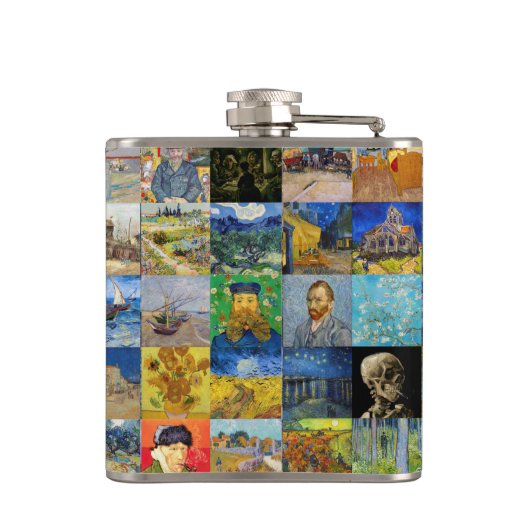 Vincent van Gogh - Meisterwerke Mosaic Patchwork Flachmann (Rückseite)