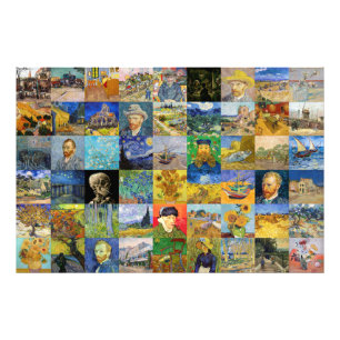 Vincent van Gogh - Meisterwerke Mosaic Patchwork Fotodruck