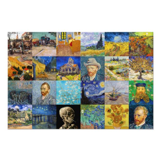 Vincent van Gogh - Meisterwerke Mosaic Patchwork Fotodruck (Vorne)