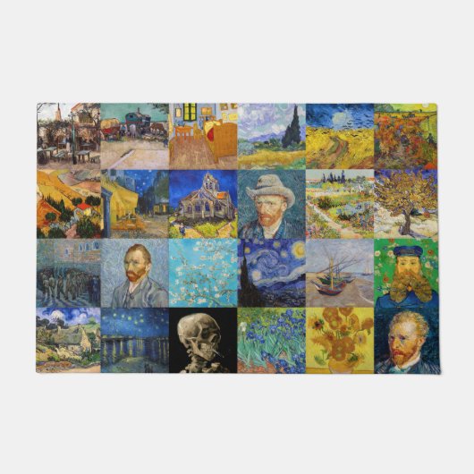 Vincent van Gogh - Meisterwerke Mosaic Patchwork Fußmatte (Vorderseite)