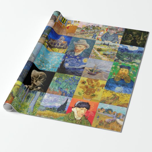 Vincent van Gogh - Meisterwerke Mosaic Patchwork Geschenkpapier (Ungerollt)