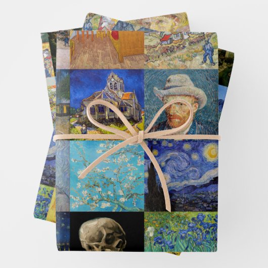 Vincent van Gogh - Meisterwerke Mosaic Patchwork Geschenkpapier Set (Beispiel)