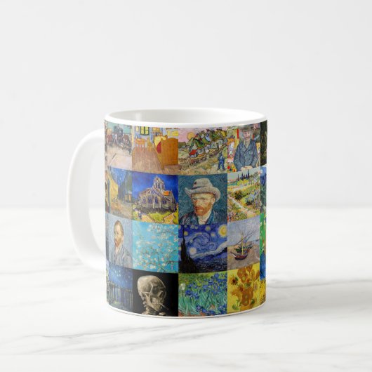 Vincent van Gogh - Meisterwerke Mosaic Patchwork Kaffeetasse (Vorderseite Links)