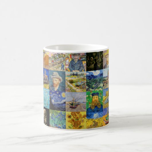 Vincent van Gogh - Meisterwerke Mosaic Patchwork Kaffeetasse (Mittel)