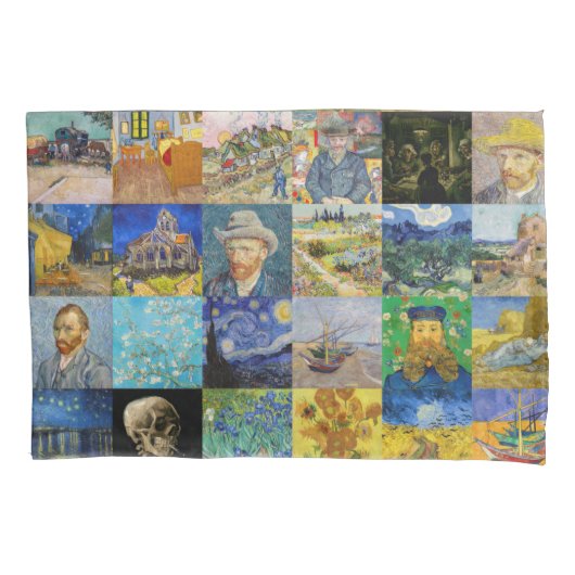 Vincent van Gogh - Meisterwerke Mosaic Patchwork Kissenbezug (Vorderseite)