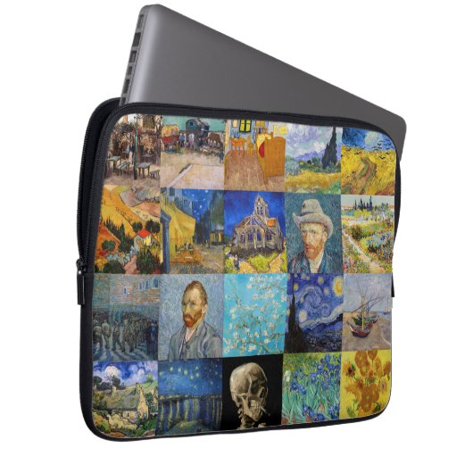 Vincent van Gogh - Meisterwerke Mosaic Patchwork Laptopschutzhülle (Vorne Rechts)