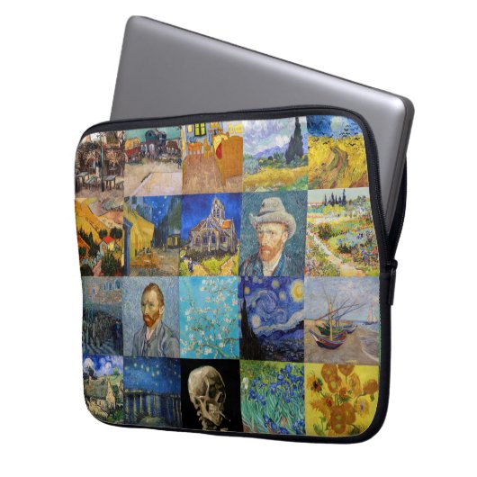 Vincent van Gogh - Meisterwerke Mosaic Patchwork Laptopschutzhülle (Vorderseite Links)