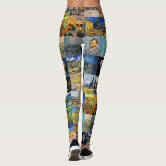Vincent van Gogh - Meisterwerke Mosaic Patchwork Leggings (Rückseite)
