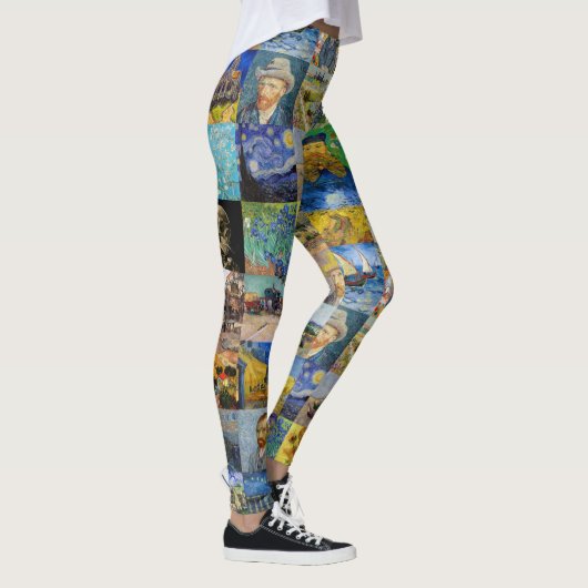 Vincent van Gogh - Meisterwerke Mosaic Patchwork Leggings (Rechts)