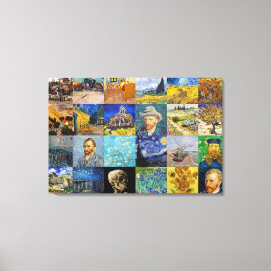 Vincent van Gogh - Meisterwerke Mosaic Patchwork Leinwanddruck (Vorderseite)