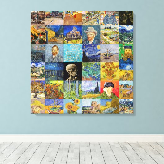 Vincent van Gogh - Meisterwerke Mosaic Patchwork Leinwanddruck (Insitu (Holzboden))