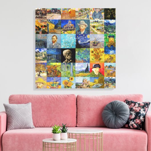 Vincent van Gogh - Meisterwerke Mosaic Patchwork Leinwanddruck (Insitu (Wohnzimmer))