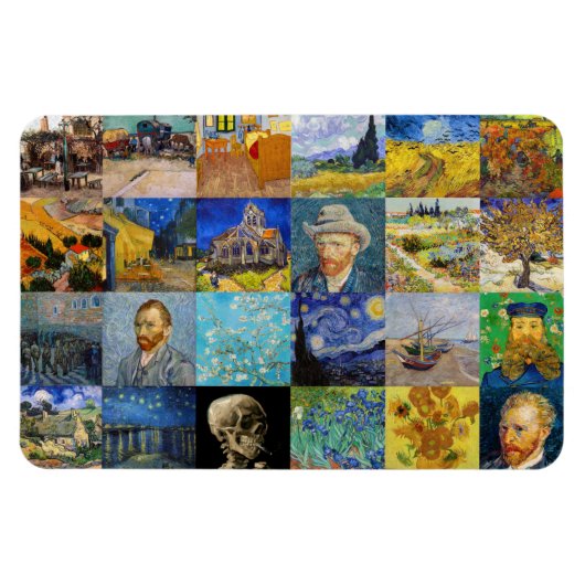 Vincent van Gogh - Meisterwerke Mosaic Patchwork Magnet (Horizontal)