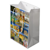 Vincent van Gogh - Meisterwerke Mosaic Patchwork Mittlere Geschenktüte (Rückseite Schrägansicht)