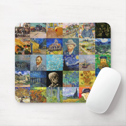 Vincent van Gogh - Meisterwerke Mosaic Patchwork Mousepad (Mit Mouse)