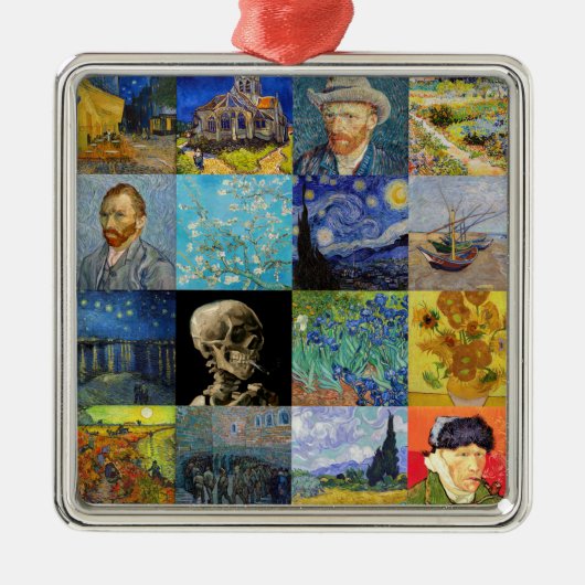Vincent van Gogh - Meisterwerke Mosaic Patchwork Ornament Aus Metall (Vorne)