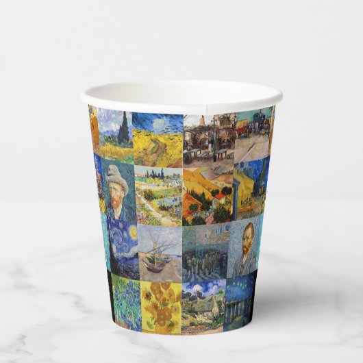 Vincent van Gogh - Meisterwerke Mosaic Patchwork Pappbecher (Rechts)