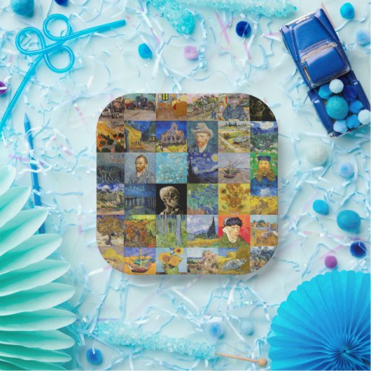 Vincent van Gogh - Meisterwerke Mosaic Patchwork Pappteller (Party)